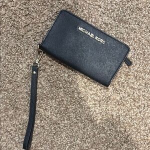 Michael Kors Black Saffiano Leather Wristlet